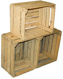 Jeu De 3 Vintage Boîte en bois - vieux Caisse de fruits - Boîte à vin - Nature Used Look
