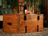 TANGDIAABBCC Own Design Rustic Vintage Cottage Retro Wooden Pine Chest Trunk Coffee Table Blanket Box Medium Wood Brown