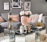 Amaris Elements | 'Cooper' Moderne de 3 Places Coussin de canapé avec 5, Effet Velours, 100% Microfibre, Basse, Clair/Gris - 3 Basse Style Maison de Campagne