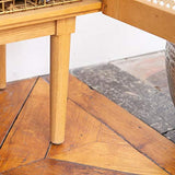 DECOCLICO Buffet plaqué chêne cannage rotin