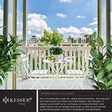 KESSER® Bistroset Set de 3 pièces table de bistrot avec 2 chaises pliantes - Ensemble de meubles de balcon - Meuble de jardin - Ensemble de meubles de jardin - En métal - Blanc