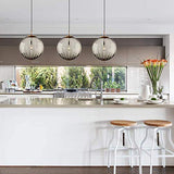 LFsem Plafonnier Simple Tête Coloré Ø15cm Globe En Verre Suspension E14 Loft Chambre Restaurant Suspension Lustre Simple Moderne (Gris Fumée)