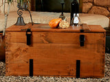 TANGDIAABBCC Own Design Rustic Vintage Cottage Retro Wooden Pine Chest Trunk Coffee Table Blanket Box Medium Wood Brown