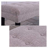 BXZ Chaise en tissu ottoman banc capitonné siège rembourré pieds en bois massif chaise tabouret,60 cm,60 cm