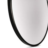 Elegance by Casa Chic - Grand Miroir Mural en métal - 58,5 cm Rond - Métal galvanisé - Noir