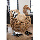 DANSMAMAISON Coussin Carre Raphia Naturel Small - L 45 x l 45 x H 15 cm