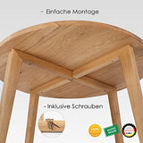 Table basse Casa ronde en bois véritable - Fabriquée à la main en chêne allemand - Design universel - Clair - S