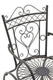 Chaise de Jardin en Fer Forgé Sheela - Design Romantique avec Dossier Accoudoirs et Repose-Pieds - Chaise de Terrasse en Fer avec de Belles, Couleur:Bronze