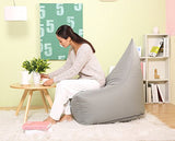 Quwei Triangle Dos paresseux Pouf Sac de fèves chaise Canapé confortable Canapé doux. cover of sofa gris