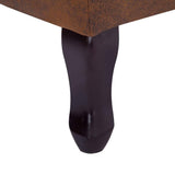 Tidyard Fauteuil Chesterfield avec Repose-Pieds en Simili Cuir Daim Touche de Confortable et Durable Marron