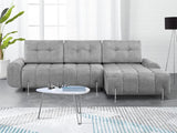 mb-moebel Canapé d'angle Droit/Gauche en lit Convertible avec Coffre 4 Places - Pieds en Métal, en Tissu - Salon & séjour - 290cmx172cmx96cm - Coraline (Droit, Gris Clair)