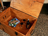 TANGDIAABBCC Own Design Rustic Vintage Cottage Retro Wooden Pine Chest Trunk Coffee Table Blanket Box Medium Wood Brown