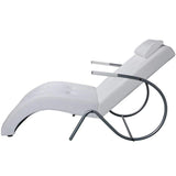 Tidyard Chaise Longue avec Coussin en Cuir Artificiel Construction Robuste 63,5 x 139 x 82 cm Blanc