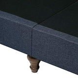 Canapé Fixe 3 Places Tapissé en Tissu Gris Foncé avec Clous Décoratifs pour Salon au Style Moderne Beliani
