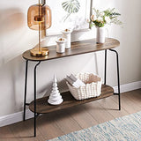 SICOTAS Bout de Canapé Table Table Console en Bois, Console Entrée Meuble avec 2 Etagères, Table Console pour Salon, Entrée, Couloir, 105x32x78 cm, Noyer