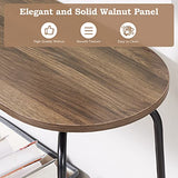 SICOTAS Bout de Canapé Table Table Console en Bois, Console Entrée Meuble avec 2 Etagères, Table Console pour Salon, Entrée, Couloir, 105x32x78 cm, Noyer