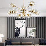 Sputnik Lustre 6 lumières Plafonnier Nordique Creative E27 Éclairage Pendant Globe En Verre Pendant La Lampe pour Chambre Salon Salle À Manger Doré 6 Lumières