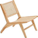 HOMIFAB Fauteuil Lounge en Bois Massif et cannage - Zuma