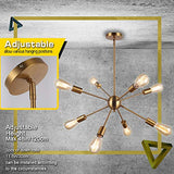 ENCOFT Sputnik Lustre Moderne 8 Lumières E27 Base, Suspension Satellite Luminaire en Métal Lampe pour Chambre Cuisine Restaurant, Or Sans Ampoules
