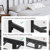 Yaheetech Lit Simple Double en Métal Assemblage Simple pour Petits Espaces Adultes 140x200cm Noir