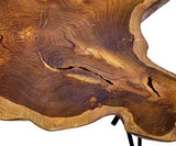 Table basse design Brillibrum en teck massif Table pliante sur un châssis en métal Table de salon en bois de teck unique