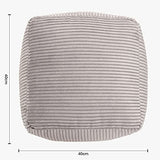 Icon Pouf en Velours Côtelé Theo, Tabouret Pouf de Salon, Repose-Pieds Gros