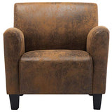 Festnight Chaise Fauteuil Bureau Fauteuil de Salon Similicuir Daim Marron