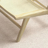 HOMCOM Fauteuil de Salon Relax, Fauteuil Lounge, Design bohème, Structure Bois d'hévéa, Dossier Assise cannage, Assise Profonde, Fauteuil Relax pour Salon/Chambre, Naturel