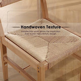 Wahson Chaises de Salle a Manger en Bois, Lot de 2 Chaises de Salle à Manger Rétro en Bois Massif Chaise en Bois Assise en Paille, Chaise en Rotin pour Salon et Salle à Manger, Bois Naturel