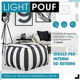 DESHOME - Pouf repose-pieds d'extérieur et intérieur tissu hydrofuge, déhoussable avec rembourrage 80 x 80 x 50 cm : Pouf pour canapé de séjour chambre à coucher, Pouf rayé