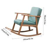 Rocking Chair Relax Chair Fauteuil Lounge Chair Fauteuil Relaxant en Lin/Cuir avec SièGe Rembourré Confortable, Taille: 54x85x110cm