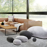 VERCART Gros Coussin de Sol Créatif Rond, énorme Pouf de Décoration pour Salon Terrasse, Coussin Decoratif 3D Imitation Pierre, Mélange de Gris Clair et Foncé 6 Pièces