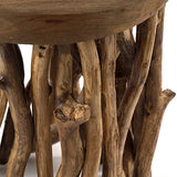 DESIGN DELIGHTS Table DAPPOINT Woods | Bois dacajou, 45x30 cm | Table Basse, Table en Bois, Table de téléphone, Tabouret en Bois de Racine, Tabouret pour Plantes