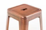 CLP Tabouret De Bar Joshua I Tabouret De Bar Industriel Empilable Et Robuste I Repose-Pied Structure à 4 Pieds Cuivre