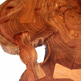 Festnight Table Basse Design Dessus en Bois d'acacia Massif Style Industriel (55-60) x 40 cm