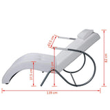 Tidyard Chaise Longue avec Coussin en Cuir Artificiel Construction Robuste 63,5 x 139 x 82 cm Blanc