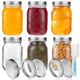 6 Paquets Bocaux en Verre Avec Couvercles, Mason Jars 450ml Bocaux de Stockage de Nourriture Pour Conserve Confiture,Yaourts de Miel Haricots Avec des Couvercles de Rechange 18pcs
