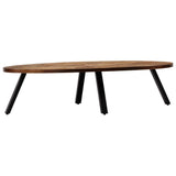 vidaXL Table Basse Teck Recyclé Massif Ovale Meuble de Salon Table de Canapé