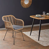 IDIMEX Chaise de Salle à Manger Paramo Imitation rotin, Fauteuil d'intérieur ou d'extérieur pour Jardin en polyrattan résistant aux UV et 4 Pieds en métal Anti-Rouille laqué Noir