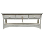 Meuble Console Bois Cerusé Blanc 3 Tiroirs 110x38x45cm - Décorations d'Autrefois