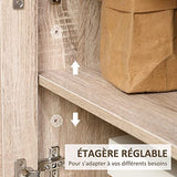 HOMCOM Table de Chevet Table de Nuit en cannage Style bohème avec 1 Placard 48 x 40 x 58 cm - Bois Naturel