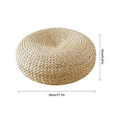 Coussin japonais en tatami, épaissi à la main Coussin en paille de tatami de baie vitrée Coussin en paille N, coussin plat respirant, tapis de sol pour la méditation de yoga