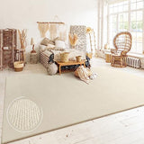 Paco Home Tapis Salon Chambre Adulte Poils Ras Boho Motif Scandinave Uni, Dimension:160x220 cm, Couleur:Beige