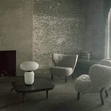 Collection de Lampes Faites Main FORMAKAMI, Papier Blanc Ivoire, chêne teinté Noir - AndTradition - Formakami, JH5 - Ø 70cm, H 67cm