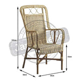 AUBRY GASPARD Fauteuil rotin Naturel Empereur