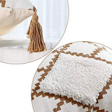 LOMOHOO Housses de Coussin décoratif pour canapé-lit, taies d'oreiller carrées en Coton avec Pompons, Oreiller de Coussin Boho pour Salon, 18 x 18 Pouces café (1pc) (Coffe)
