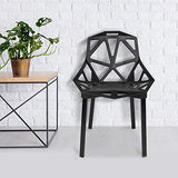 Zoternen Chaises de Salle à Manger Chaise Creuse Créatif Chaise de Café Ergonomique Chaise Jardin Décoration pour Maison Jardin Bureau Salon Café Bar, Noir