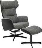 Kare 79945 Fauteuil pivotant + Repose-Pieds Ohio Salt and Pepp