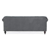 ARREDinITALY Canapé 3P Gris en Polyester Effet Velours - Livraison au Plan