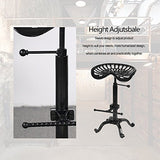 IKAYAA Industriel Tabouret de Barre de siège de Tracteur en Fonte Industrielle Hauteur réglable Chaise pivotante à Barres en métal